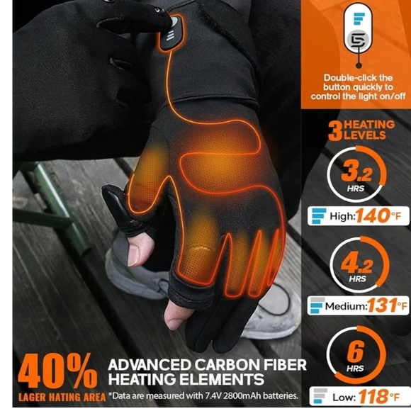Heated Glove With Touchscreen Capable New - Picture 3 of 16